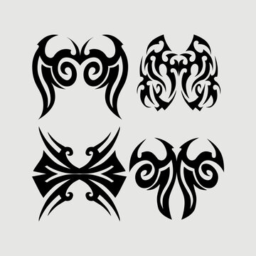 abstract wings tattoo design.  abstract wings for print and cutting sticker