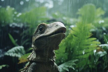 Obraz premium Dinosaur Roaming in the Wild Generative AI