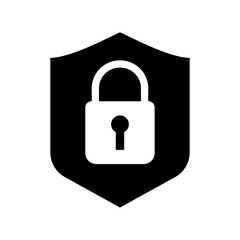 Protection icon vector. Padlock icon isolated on white background