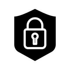 Protection icon vector. Padlock icon isolated on white background