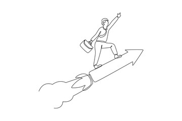 Single one line drawing concept of productivity boosting. Continuous line draw design graphic vector illustration.