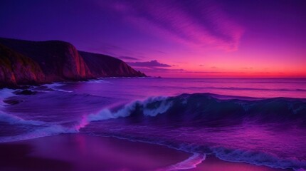 Beautiful sunset on the beach made with Generative AI