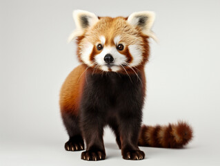 Red Panda stood on a white background
