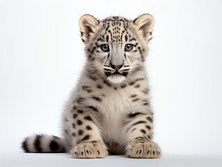 Fototapeta na wymiar Snow Leopard xxx on a white background