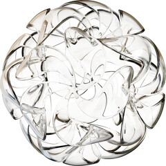 3d rendering. Abstract geometric shapes illustration. Modern minimal glass objects isolated on transparent background