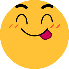 Yellow Face Tongue Out Hungry