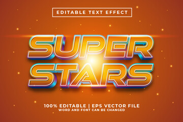 Super Stars 3d Editable Text Effect Cartoon Style Premium Vector