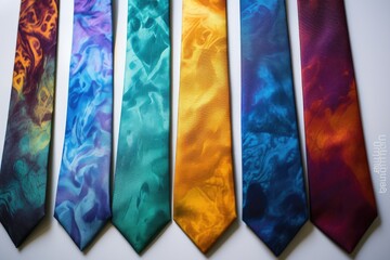 set of colorful ties isolated