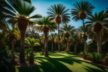 Fototapeta na wymiar palm trees on the beach Created using generative AI tools