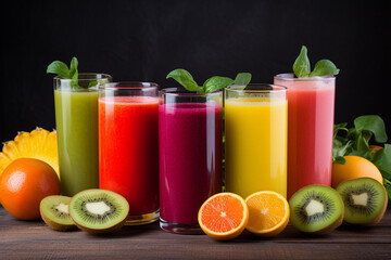 various fruit juices, generative ai
