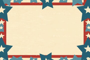 Background with stars and American flag colors, theme for American holidays. Generative AI