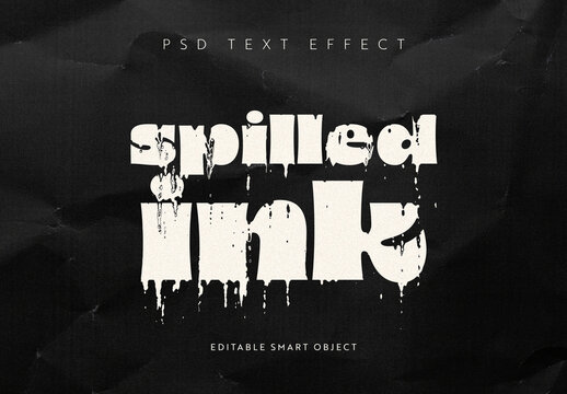 Spilled Ink Text Effect Mockup