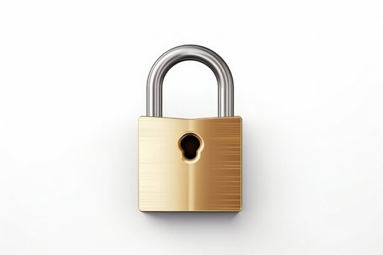 White background with padlock. Generative AI