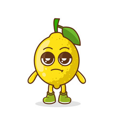 annoyed expression of the cute lemon fruit cartoon character