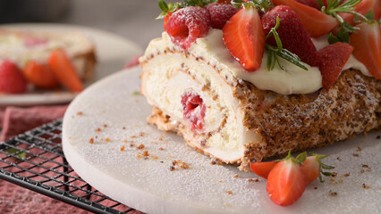 Meringue roll cake