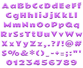 Alphabet, Set, Letters, Numbers, Letter,..Number, Decorative, Fancy, Fun, Font, 3D,..Text, ABC, Pink, Violet