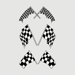 racing flag for cutting sticker and print illustration design. checkered flag on white