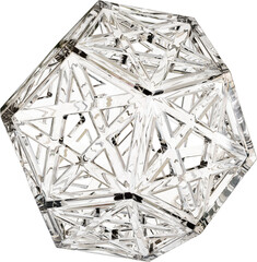 3d rendering. Abstract geometric shapes illustration. Modern minimal glass objects isolated on transparent background