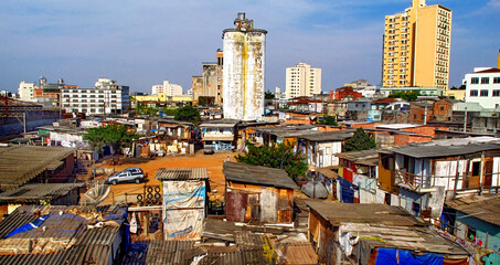 Barracos da Favela do Moinho, bairro da Barra Funda. Sao Paulo.