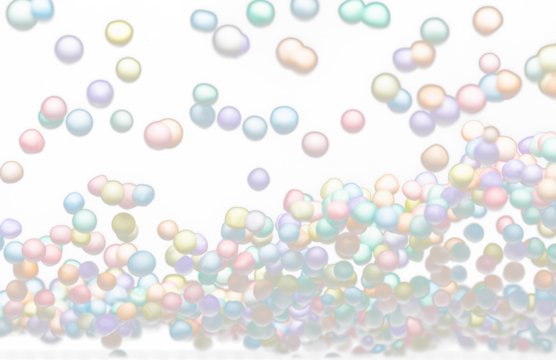 Styrofoam mini ball fly explosion, Pastel foam mini balls float explode, abstract cloud fly. styrofoam pastel mini sphere balls splash throwing in Air. Black background Isolated
