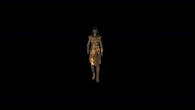 Ancient Egyptian God Isis Walking with transparent (alpha) background