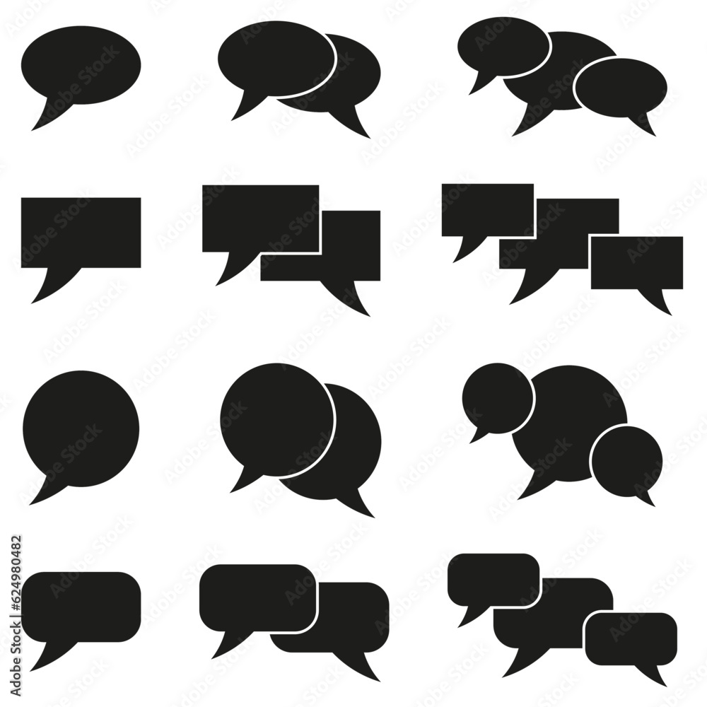 Poster speech bubbles or message icon set. vector illustration. stock image.