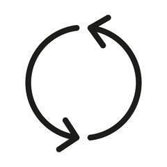 Round rotation arrow icon. Recycle symbol. Two arrow circle. Vector illustration. EPS 10.