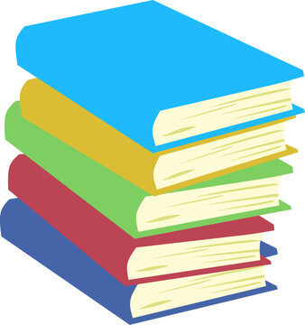 stack of colorful books image vector illustration.