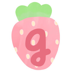 food fruit back and white stripes lined design lined pattern lined figure longhand letter strawberry pink green pastal