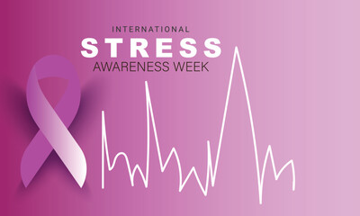 International Stress Awareness week. background, banner, card, poster, template. Vector illustration.