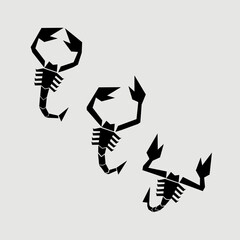 graphic scorpion isolated in black for print and cutting sticker. scorpion illustration logo design
