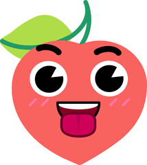 Peach Face Tongue Out Open Eye