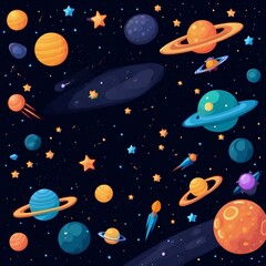 outer space planet star background