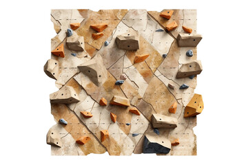 Climbing wall. isolated object, transparent background