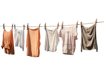Clothesline. isolated object, transparent background