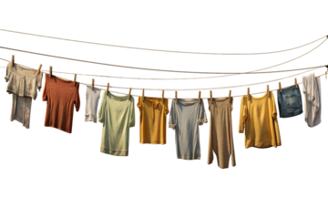 Clothesline. isolated object, transparent background