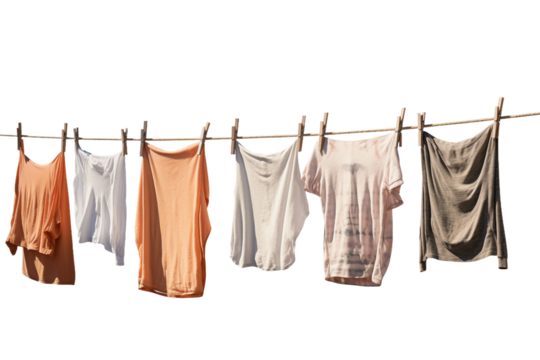 Clothesline. isolated object, transparent background