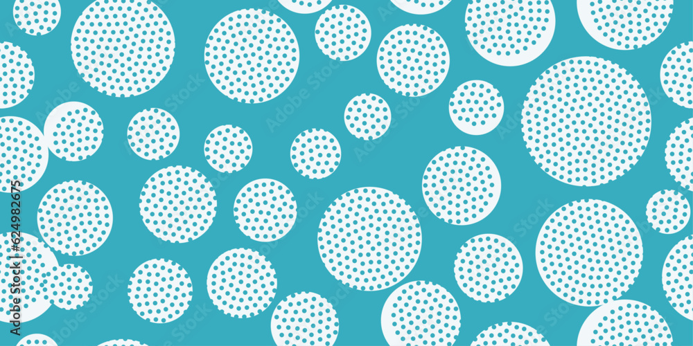 Poster circles and many small dots. vector pattern with white background. seamless and simple pattern with 