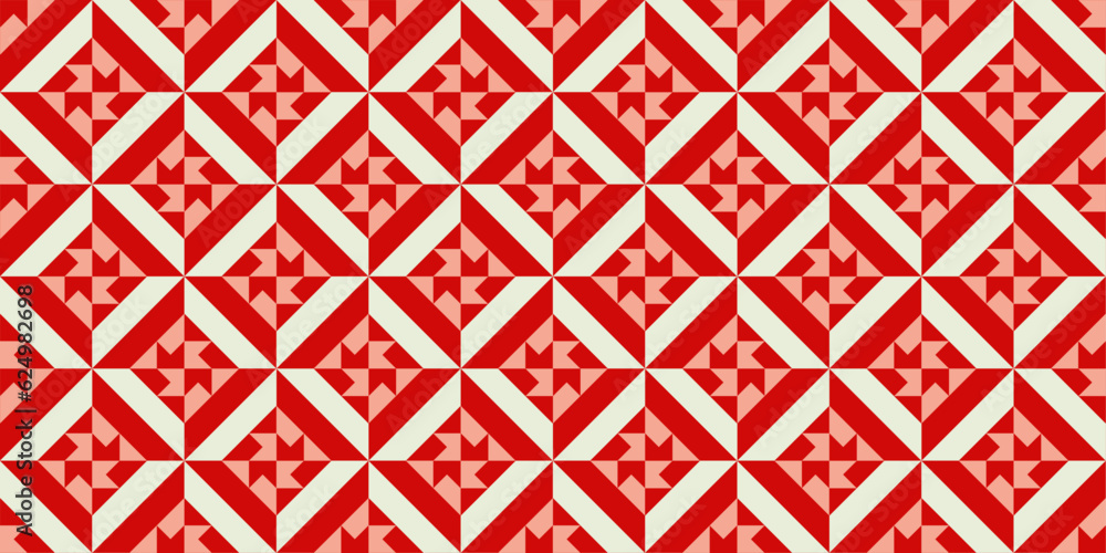 Poster Simple pattern of red rhombs. For seamless repeating surfaces.
