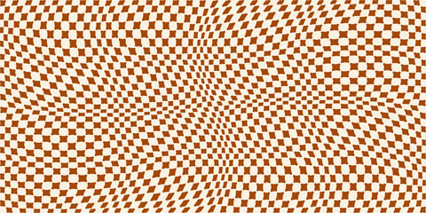 Brown checkered pattern. Vector pattern of brown checkered cells.