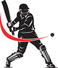 Cricket player logo design vector, IPL and T-20 match  cricket player, Indian Cricket Player