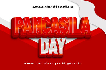 Pancasila Day Editable Text Effect Emboss Cartoon Style