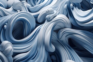 Abstract wallpaper for cell phones. Blue-white colored octopus concept. Generative AI
