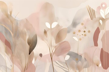 Abstract wallpaper in neutral tones of reddish pink. Stylish pastel color textures. Generative AI
