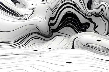 Black and white abstract wallpaper. Organic liquid and slimey shapes. Generative AI
