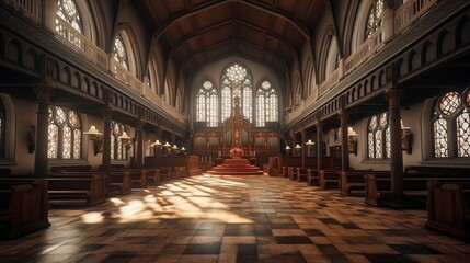 Fototapeta premium 綺麗な教会内部,Generative AI AI画像