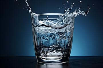 Water splash in glass with degraded background
