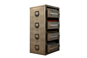 File cabinet. isolated object, transparent background