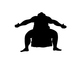 力士　相撲取りのシルエット
