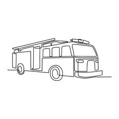 One continuous line drawing of truck as land vehicle with white background. Land transportation design in simple linear style. Non coloring vehicle design concept vector illustration	